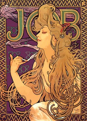 Art Nouveau poster voor JOB Cigars